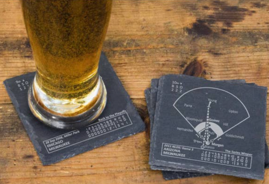 Brewers Greatest Plays Slate Coasters
