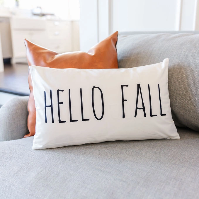 Hello Fall Lumbar Pillow Cover