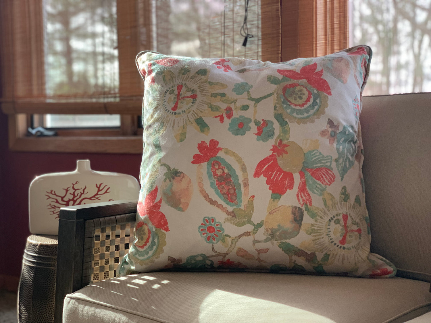 Coral Indoor/Outdoor Pillow Cover