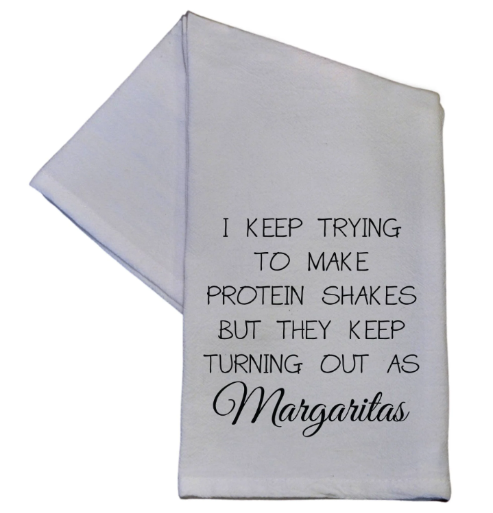 Protein Shakes Come Out As Margaritas Tea Towel