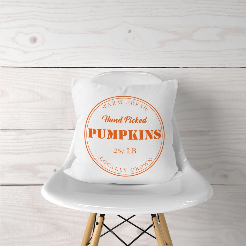 Hand Picked Pumpkin Pillow Cover